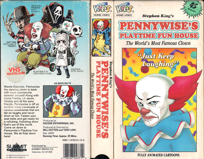 PENNYWISES PLAYTIME FUN HOUSE CUSTOM VHS COVER CUSTOM VHS COVER, MODERN VHS COVER, CUSTOM VHS COVER, VHS COVER, VHS COVERS